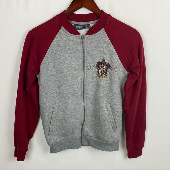 Primark Harry Potter Zip-Up Varsity Style Gryffindor Graphic Sweater - Picture 1 of 4